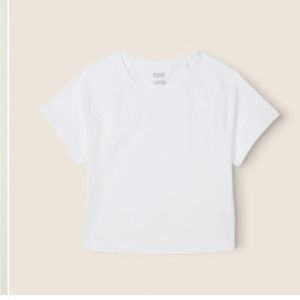 PINK
COTTON SHORT-SLEEVE RAGLAN CROP TOP White